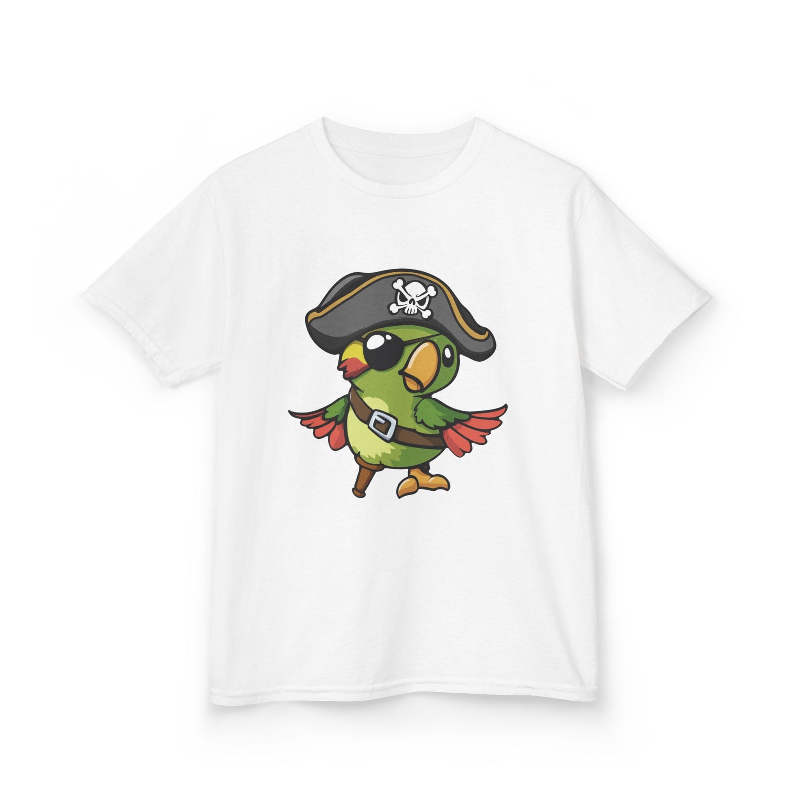 Kids Pirate Parrot T-Shirt — Cute Cartoon Bird Costume Tee for Boys & Girls