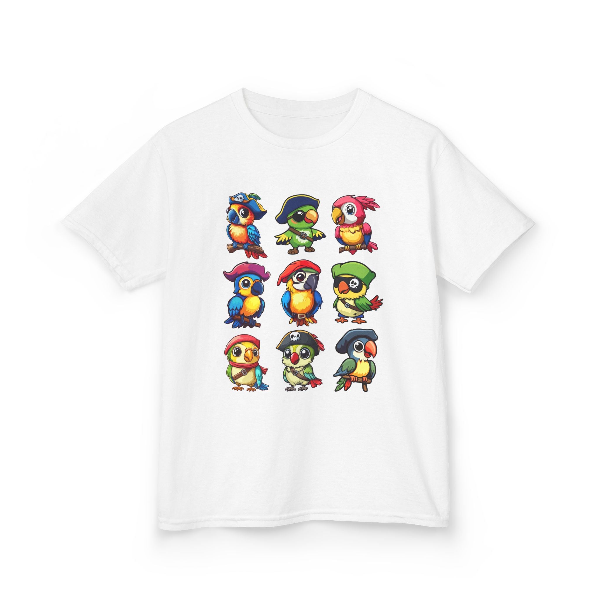 Kids Cotton Shirt, Halloween Pirate Parrot T-Shirt , Cute Hallowene Pirate Bird Costume For Boys & Girls