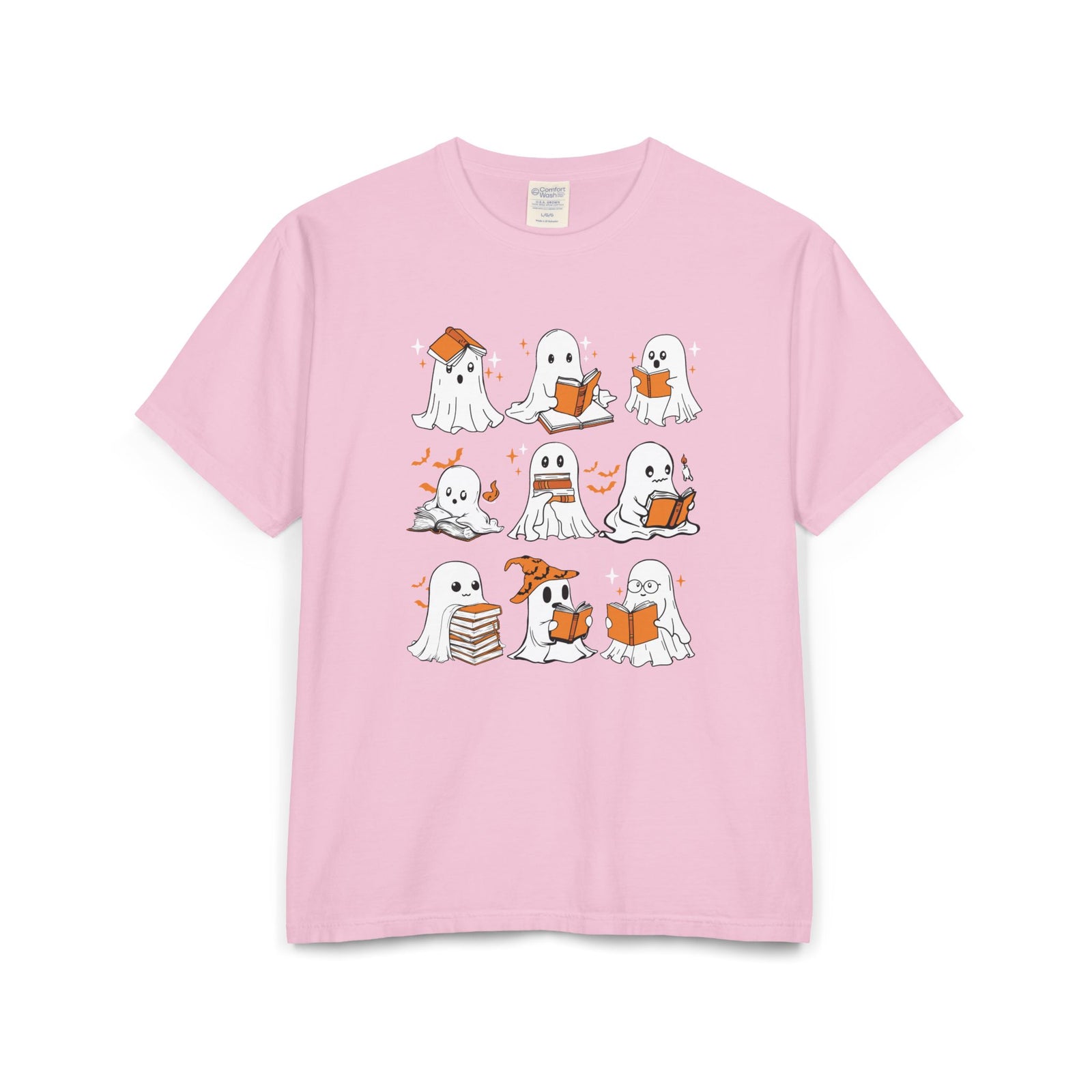 Comfort Colors T-shirt, Halloween Ghost Book Club T-Shirt, Cute Reading Ghosts Halloween T-shirt