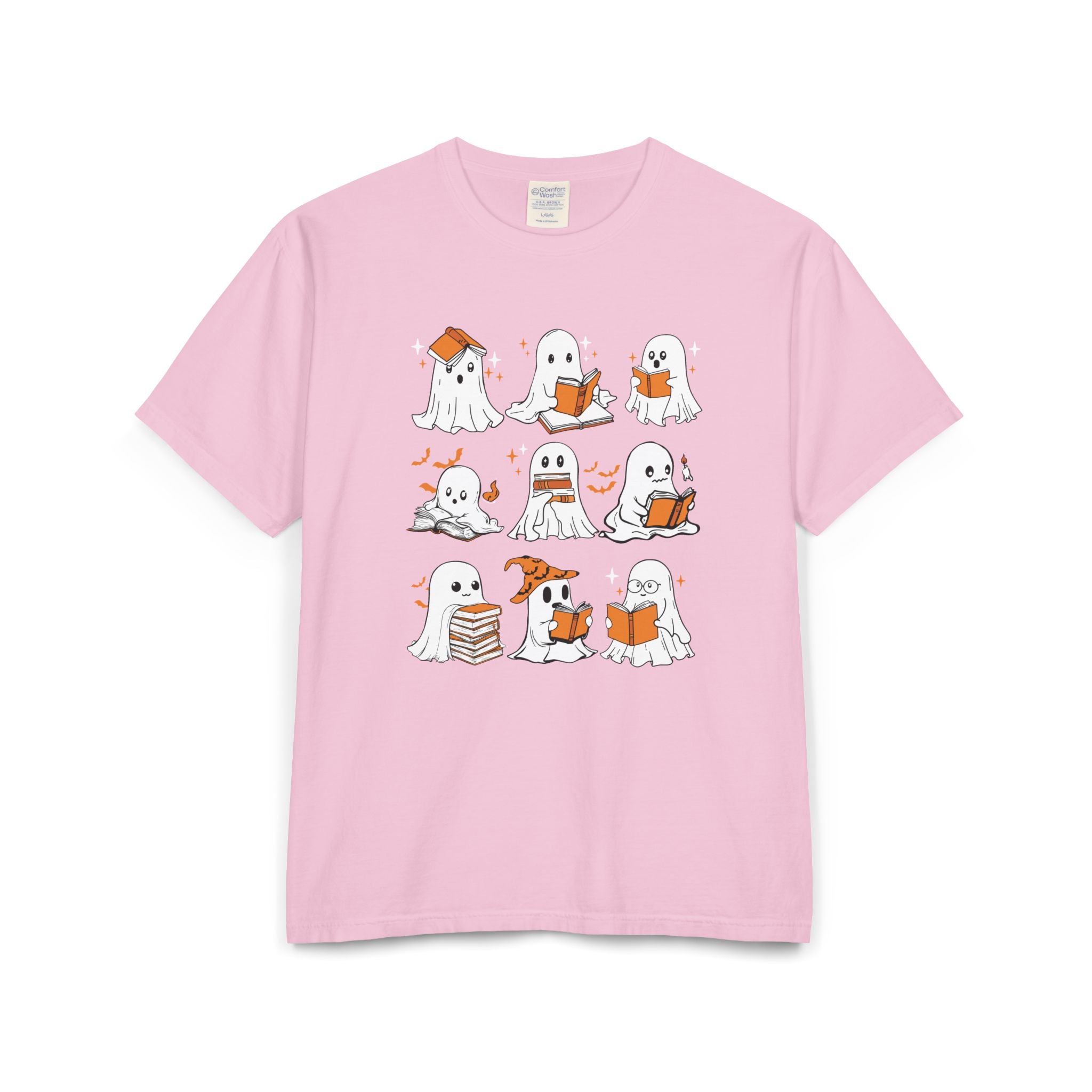 Comfort Colors T-shirt, Halloween Ghost Book Club T-Shirt, Cute Reading Ghosts Halloween T-shirt