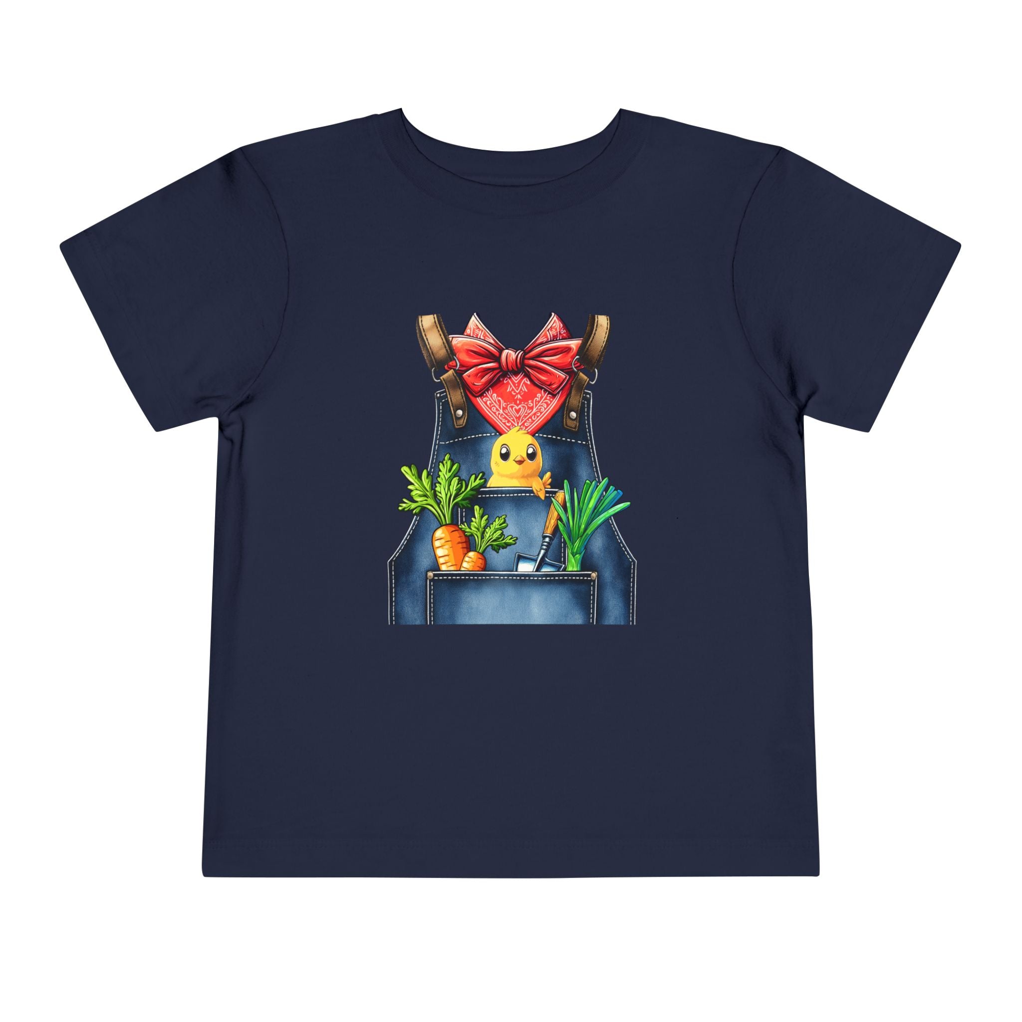 Toddler Tee — Chick in Overalls with Carrots Cute Spring Easter Shirt