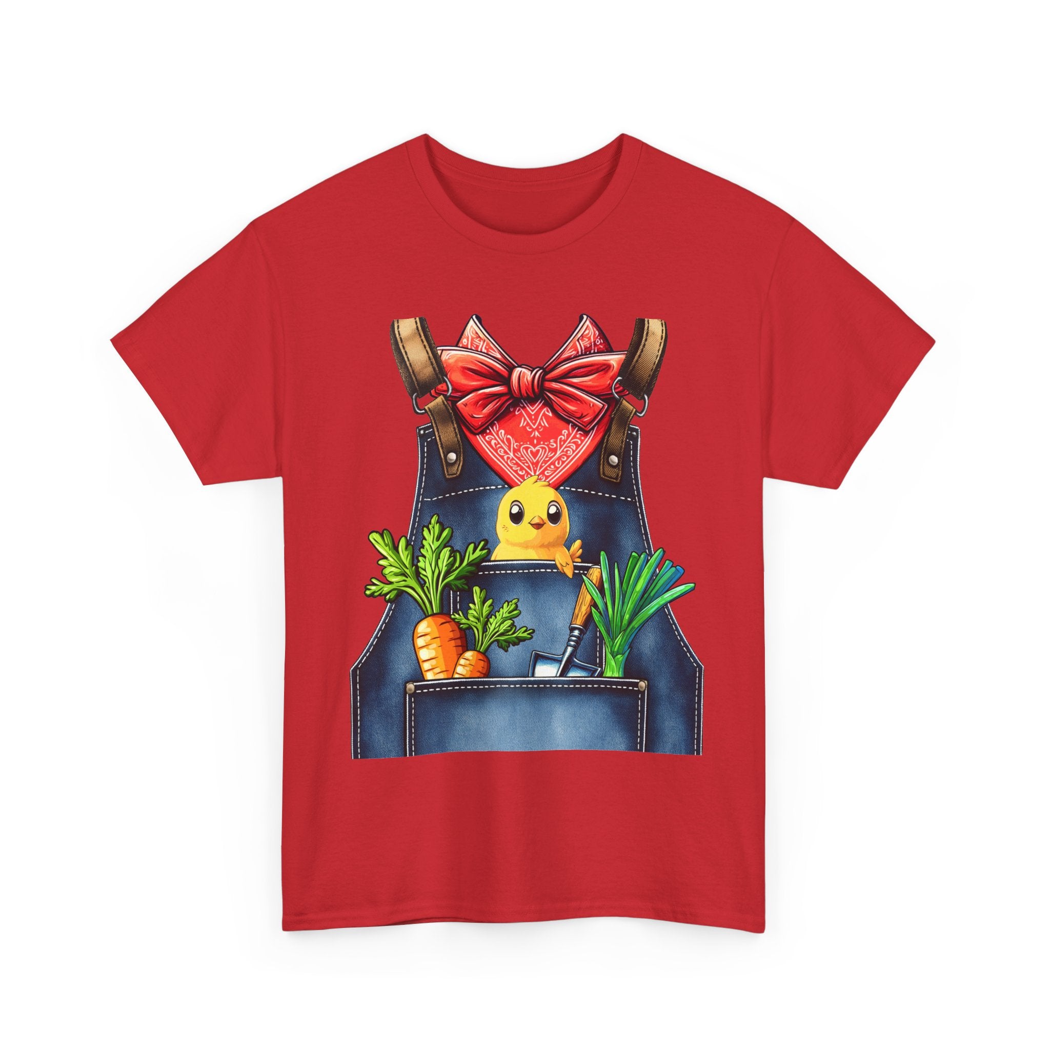 Garden Chick in Overalls T‑Shirt — Spring Gardening - Halloween Pretend I'm A Farmer