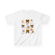 Kids Halloween Ghosts T‑Shirt — Cute Ghosts & Orange Bows Kids Tee