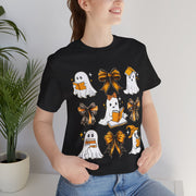 Halloween Ghosts Reading, Funny Halloween Ghost Crew Shirt For Women, Girl, Reading Lover