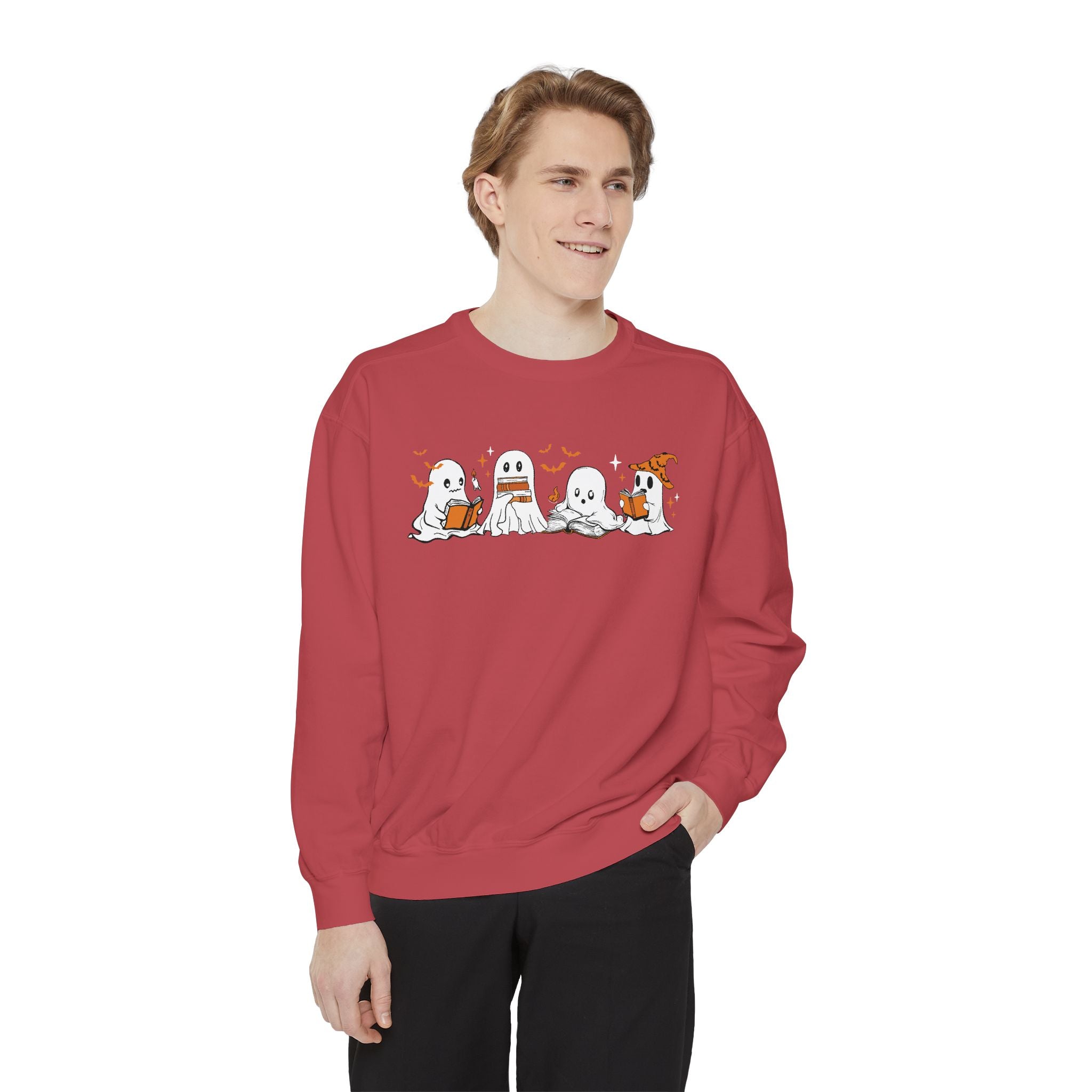 Halloween Ghost Squad Comfort Colors Sweatshirt — Halloween Reading Ghosts