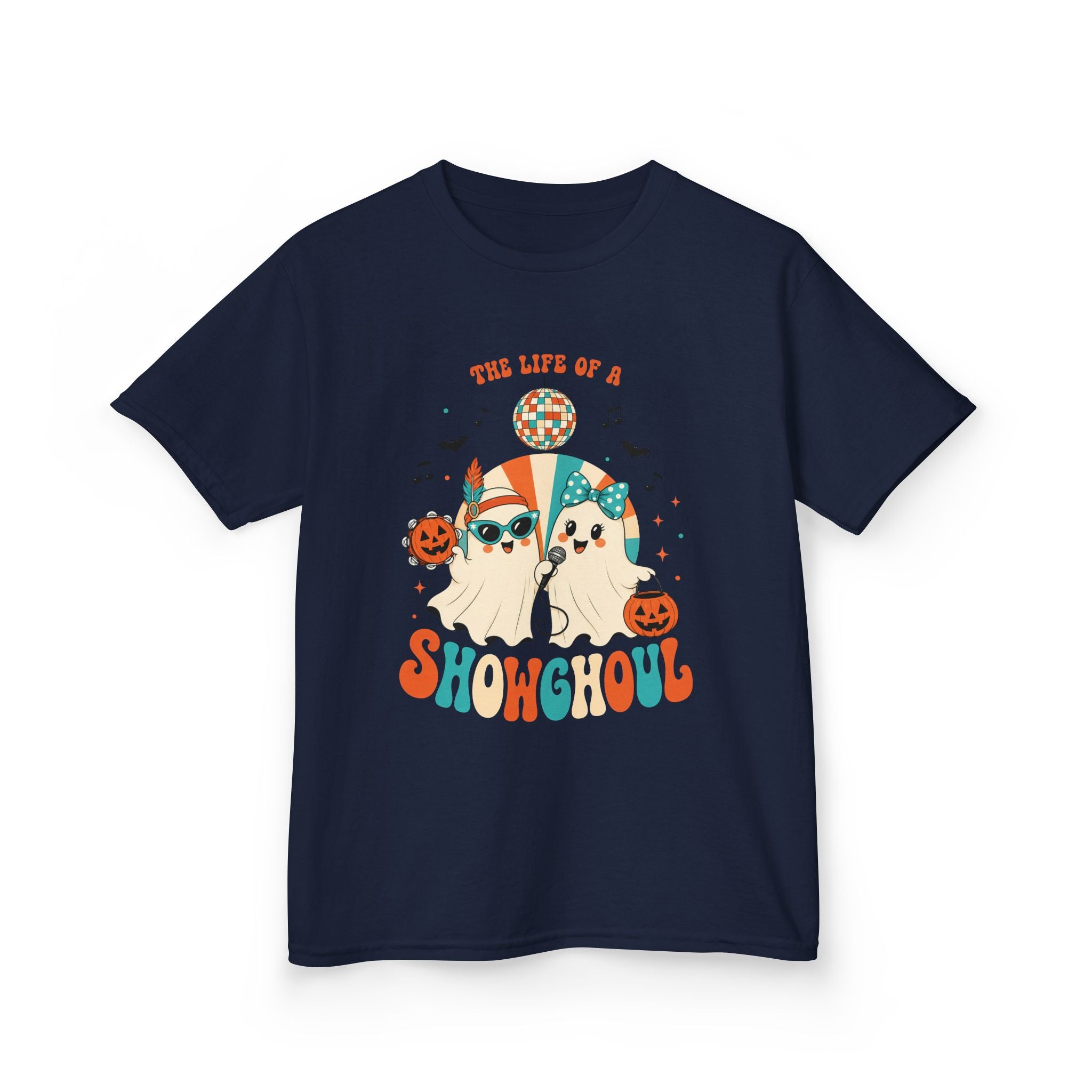 Kids Heavy Cotton Shirt, Halloween Ghost, Life Of The Showghoul funny Halloween
