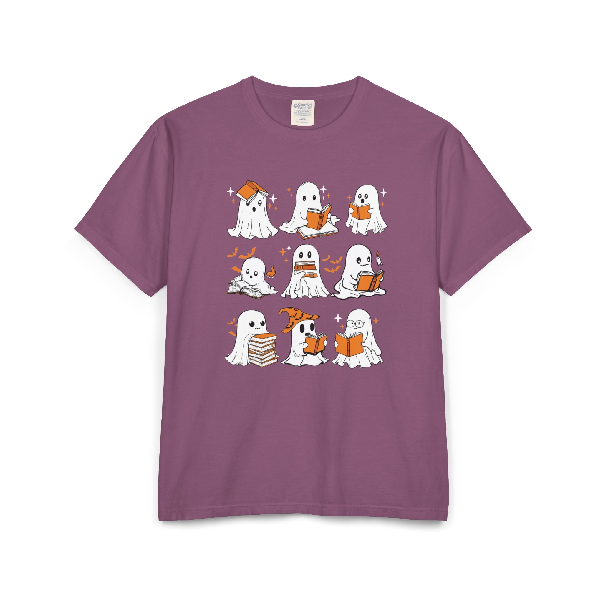 Comfort Colors T-shirt, Halloween Ghost Book Club T-Shirt, Cute Reading Ghosts Halloween T-shirt