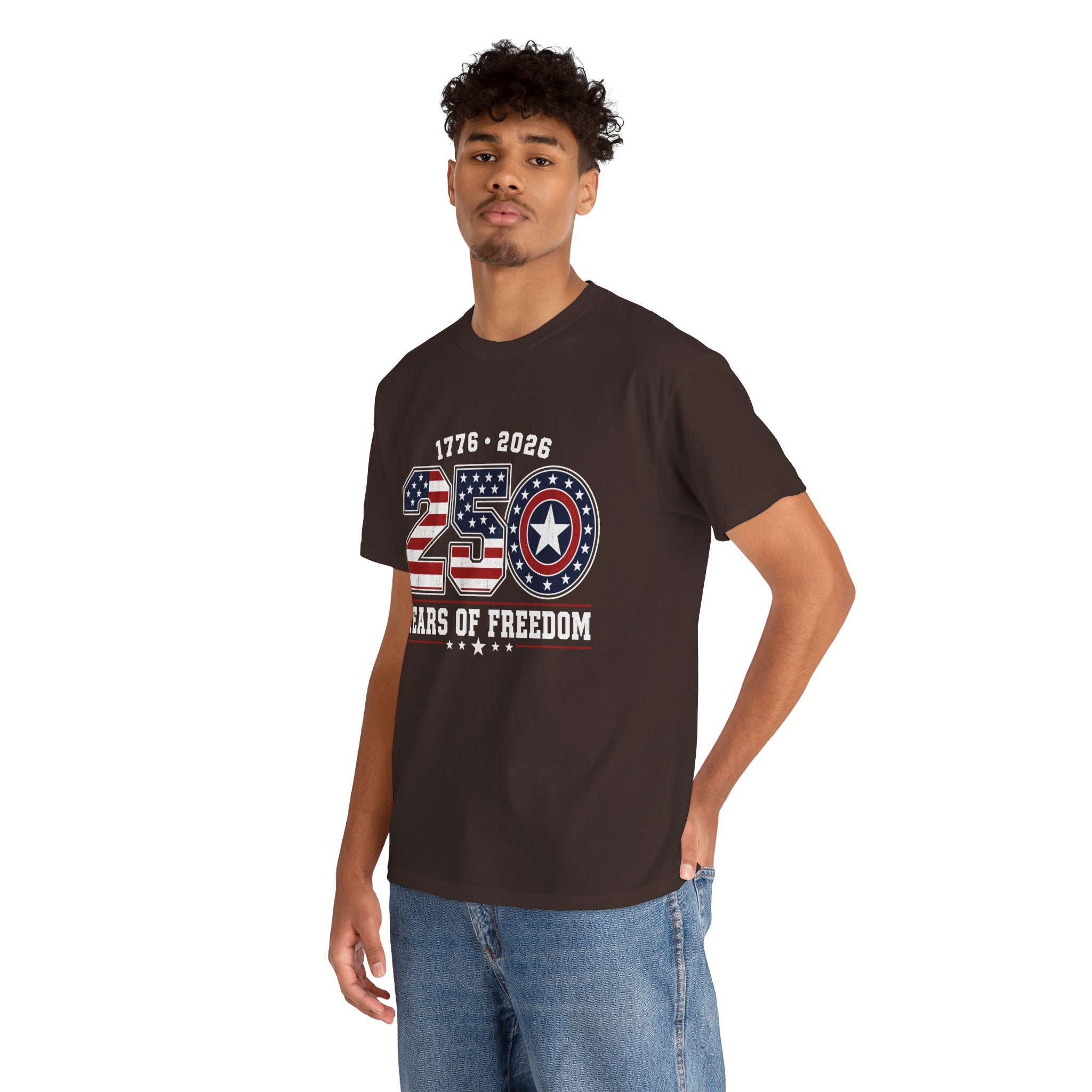 250 Years of Freedom 1776-2026 T-Shirt — Crockcool Patriotic American Flag Tee
