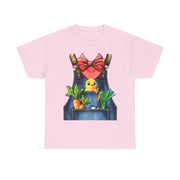 Garden Chick in Overalls T‑Shirt — Spring Gardening - Halloween Pretend I'm A Farmer