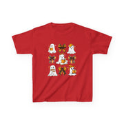Kids Halloween Ghosts T‑Shirt — Cute Ghosts & Orange Bows Kids Tee