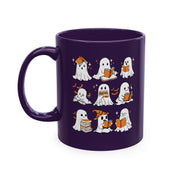 Funny Ghosts Reading Books, 11 oz Ceramic Mug, Halloween Mug Gifts For Reading Lovers