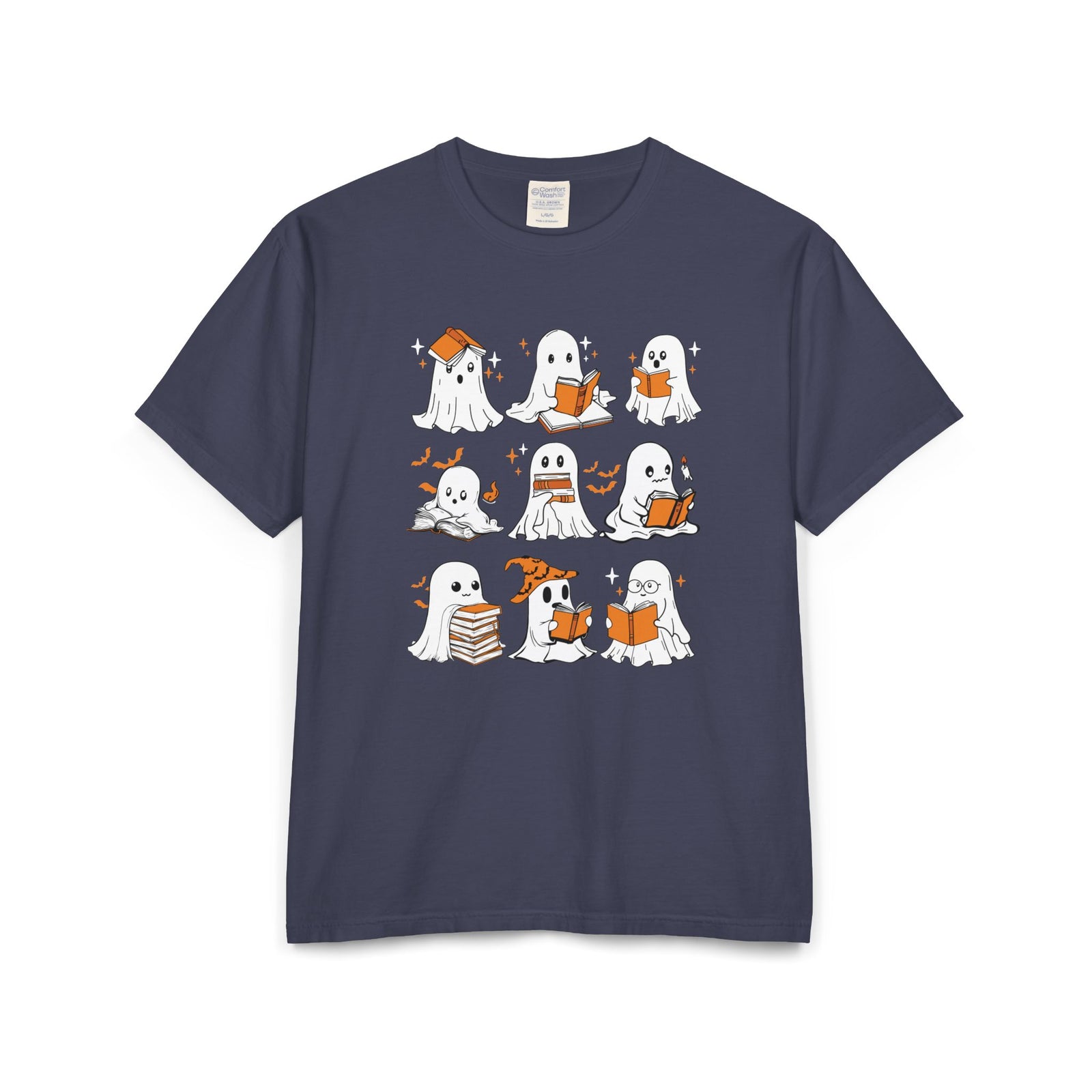 Comfort Colors T-shirt, Halloween Ghost Book Club T-Shirt, Cute Reading Ghosts Halloween T-shirt