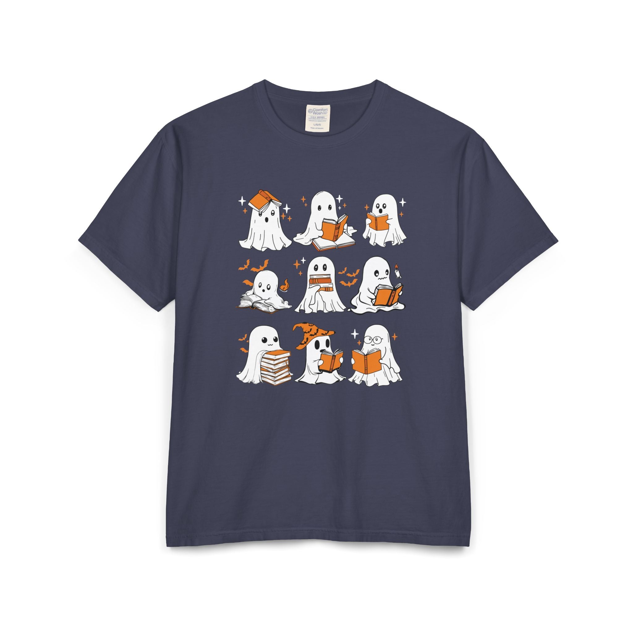 Comfort Colors T-shirt, Halloween Ghost Book Club T-Shirt, Cute Reading Ghosts Halloween T-shirt