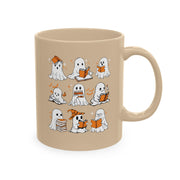Funny Ghosts Reading Books, 11 oz Ceramic Mug, Halloween Mug Gifts For Reading Lovers