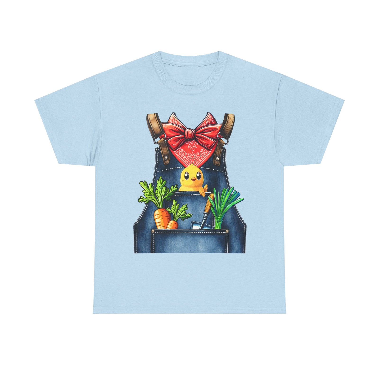 Garden Chick in Overalls T‑Shirt — Spring Gardening - Halloween Pretend I'm A Farmer
