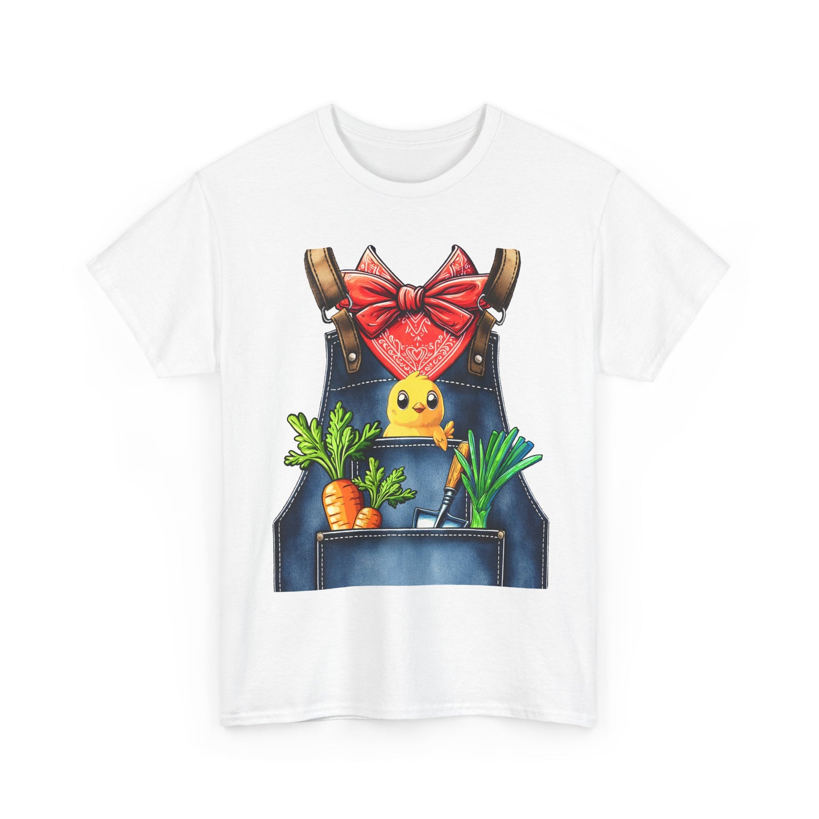 Garden Chick in Overalls T‑Shirt — Spring Gardening - Halloween Pretend I'm A Farmer