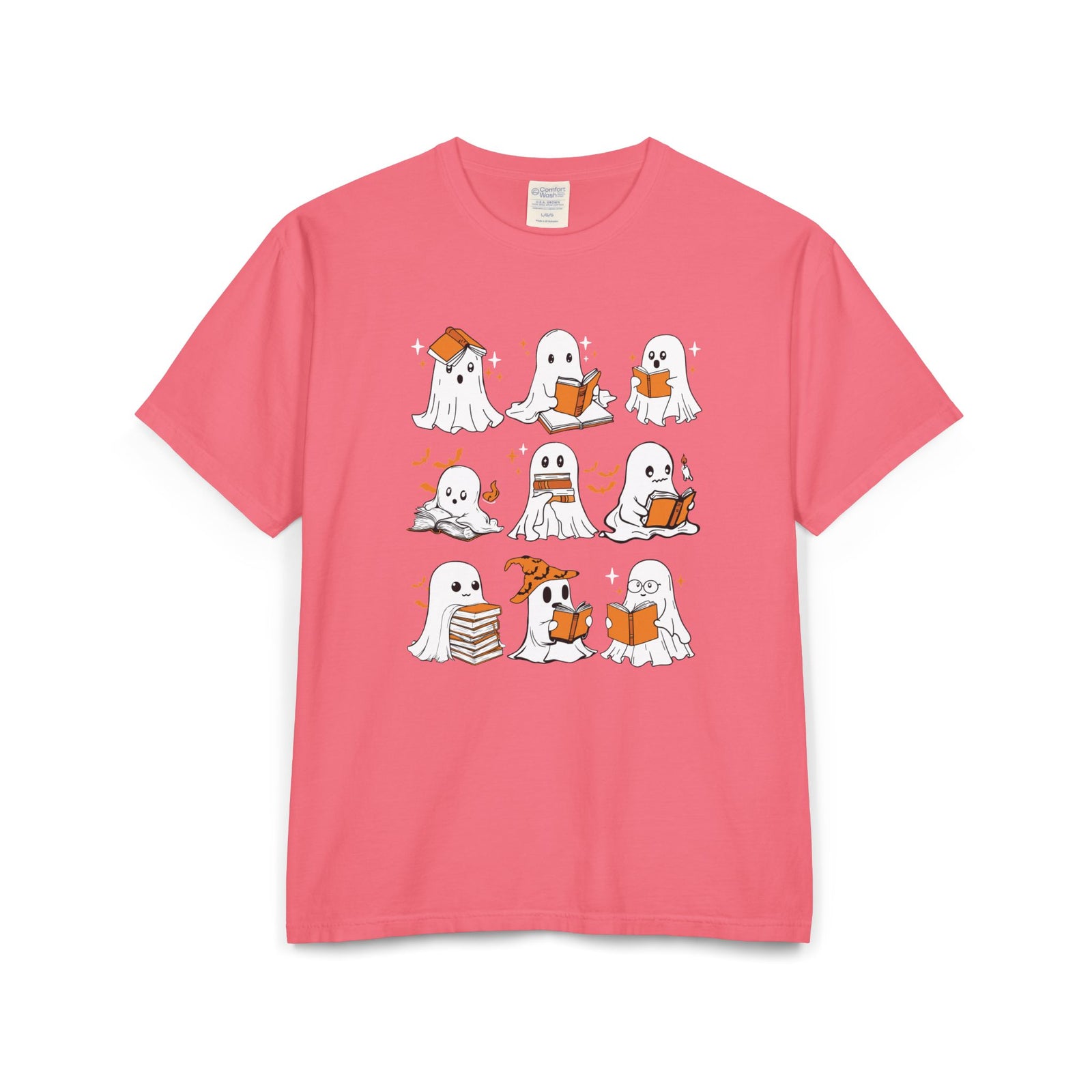 Comfort Colors T-shirt, Halloween Ghost Book Club T-Shirt, Cute Reading Ghosts Halloween T-shirt