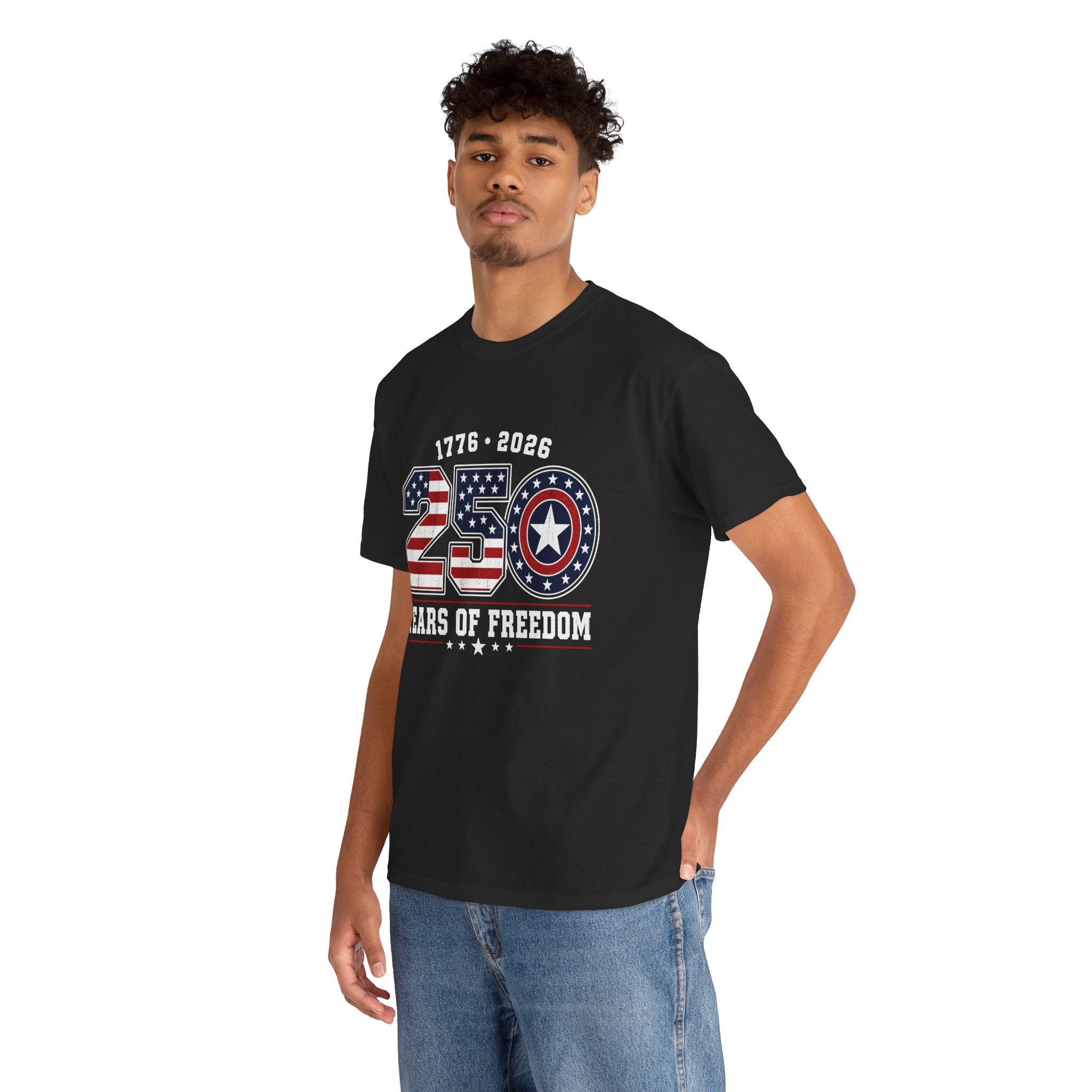 250 Years of Freedom 1776-2026 T-Shirt — Crockcool Patriotic American Flag Tee