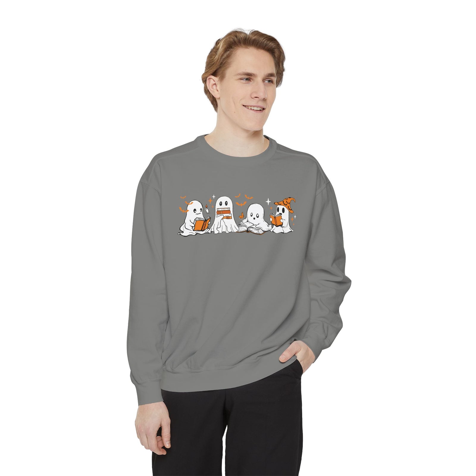 Halloween Ghost Squad Comfort Colors Sweatshirt — Halloween Reading Ghosts