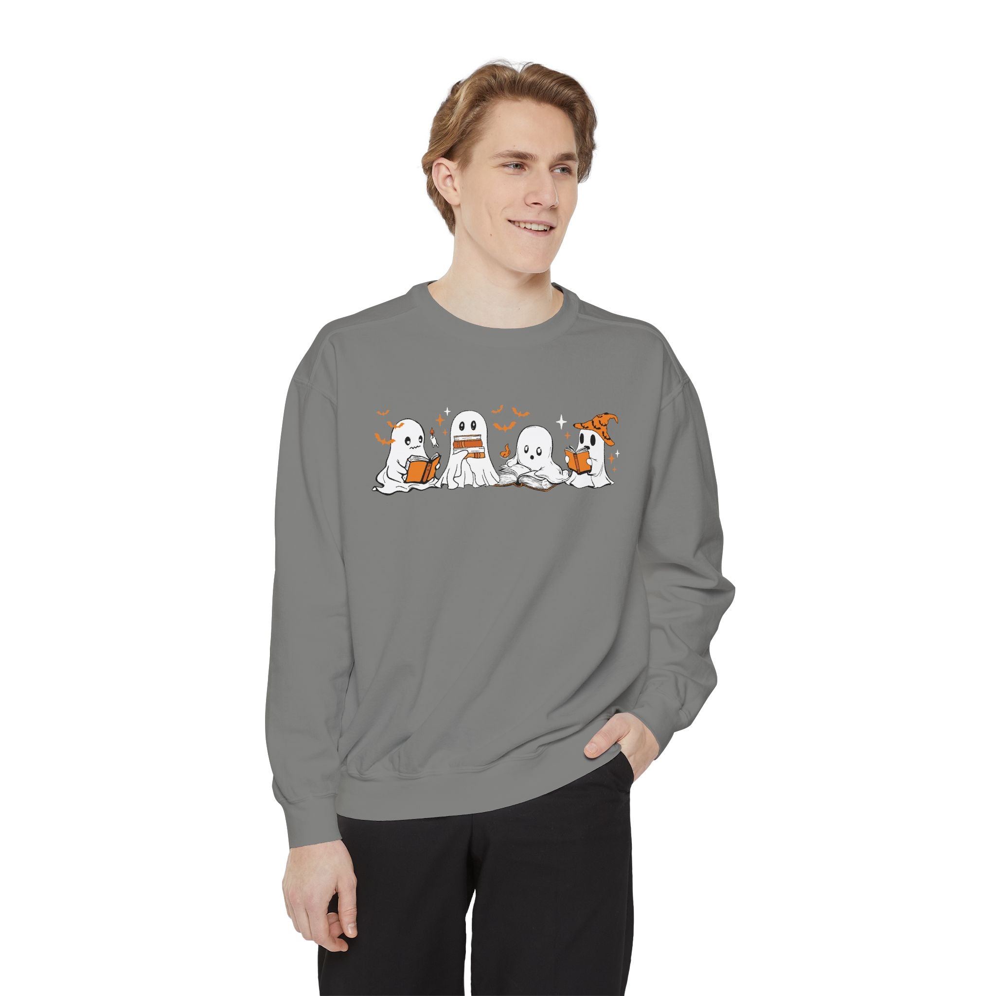 Halloween Ghost Squad Comfort Colors Sweatshirt — Halloween Reading Ghosts