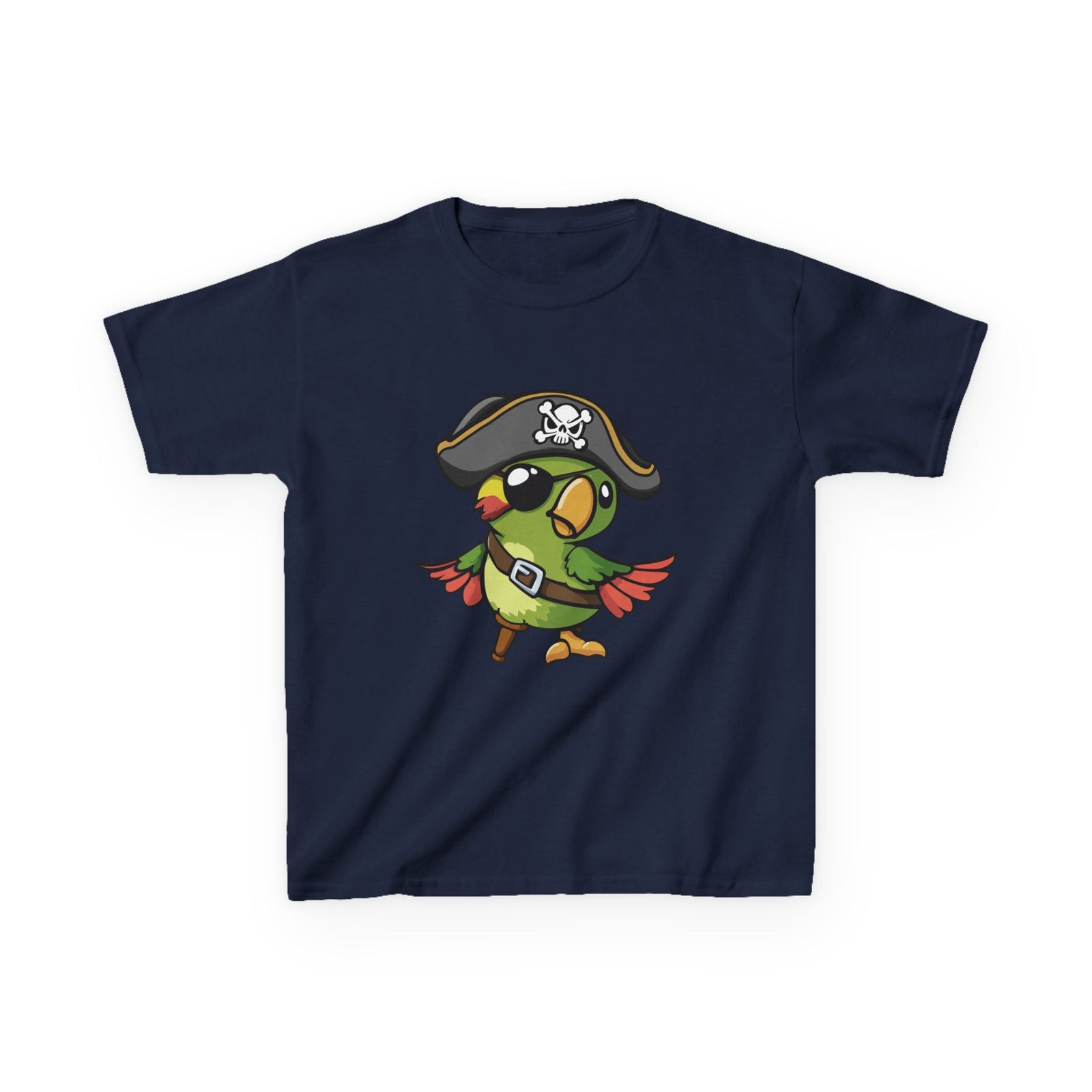 Kids Pirate Parrot T-Shirt — Cute Cartoon Bird Costume Tee for Boys & Girls