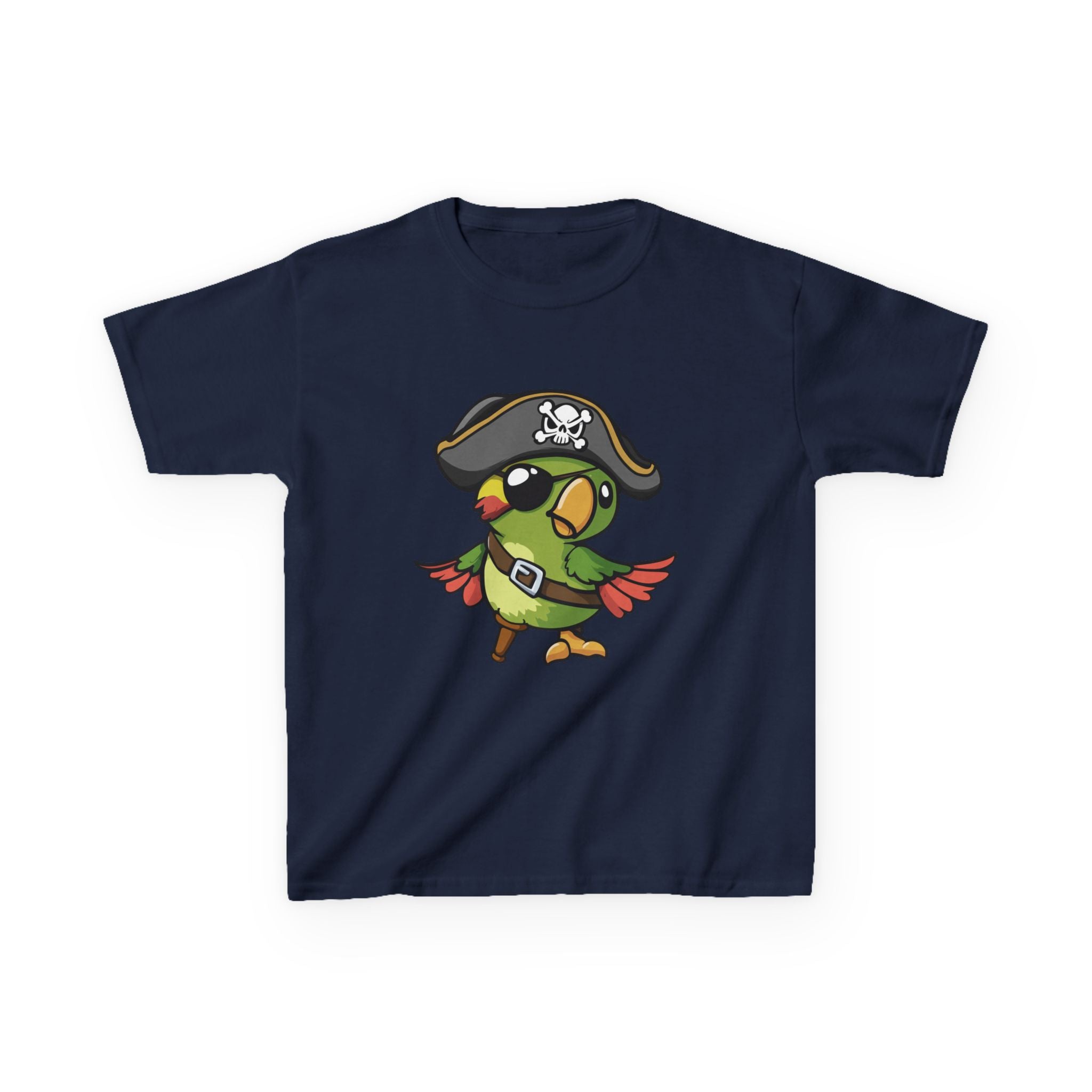 Kids Pirate Parrot T-Shirt — Cute Cartoon Bird Costume Tee for Boys & Girls