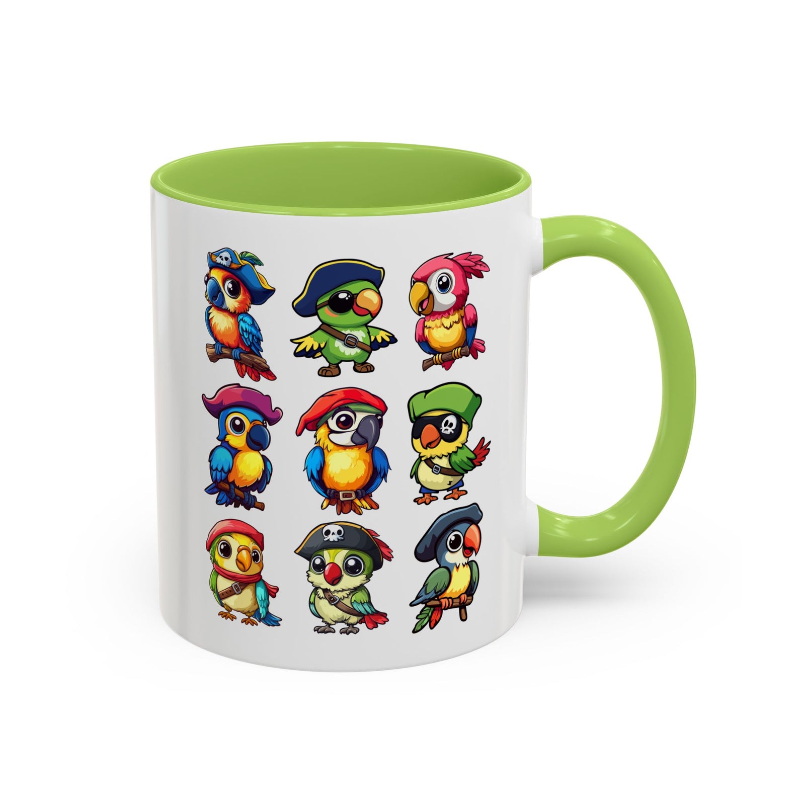 Parrot Pirate Accent Coffee Mug — Cute Halloween Tropical Parrot(11/15oz)