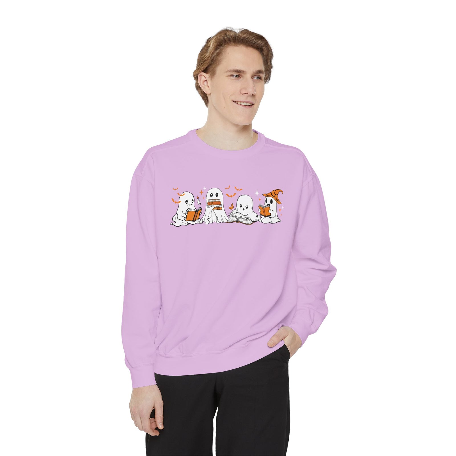 Halloween Ghost Squad Comfort Colors Sweatshirt — Halloween Reading Ghosts