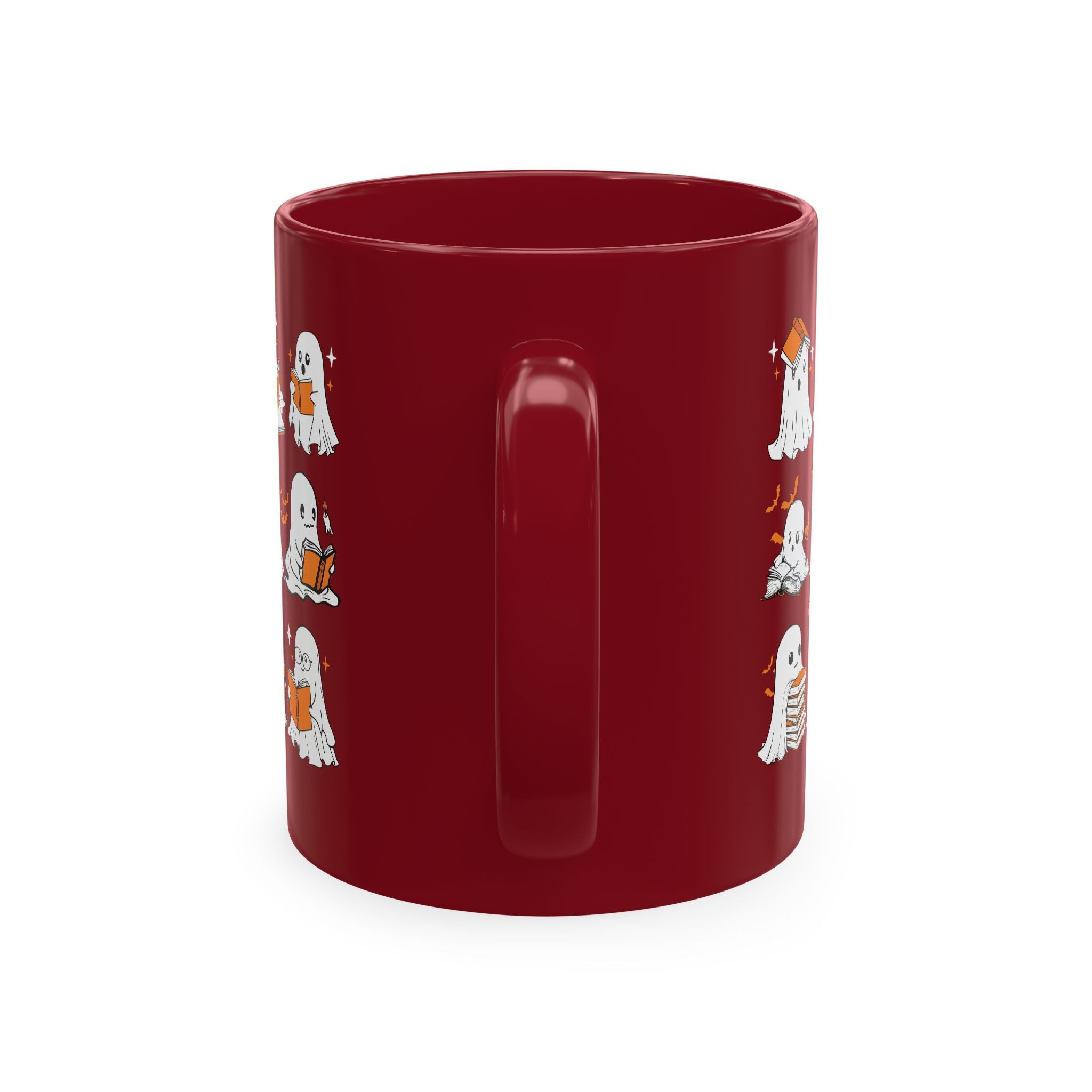 Funny Ghosts Reading Books, 11 oz Ceramic Mug, Halloween Mug Gifts For Reading Lovers