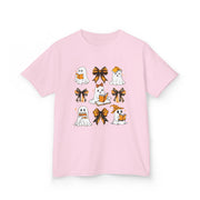 Kids Halloween Ghosts T‑Shirt — Cute Ghosts & Orange Bows Kids Tee