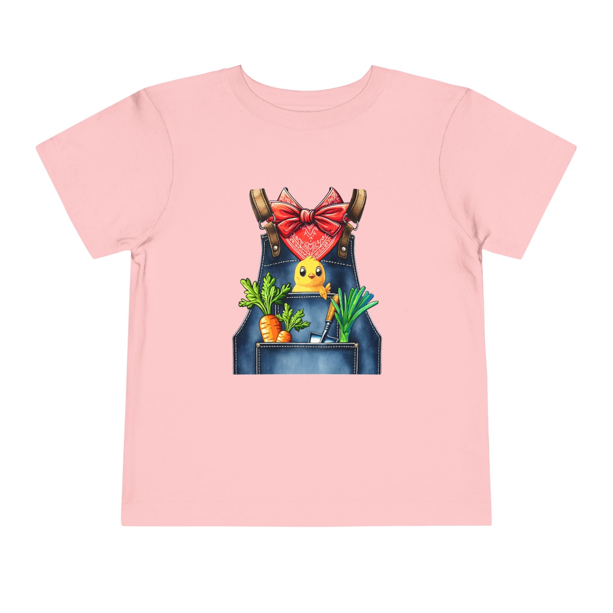 Toddler Tee — Chick in Overalls with Carrots Cute Spring Easter Shirt