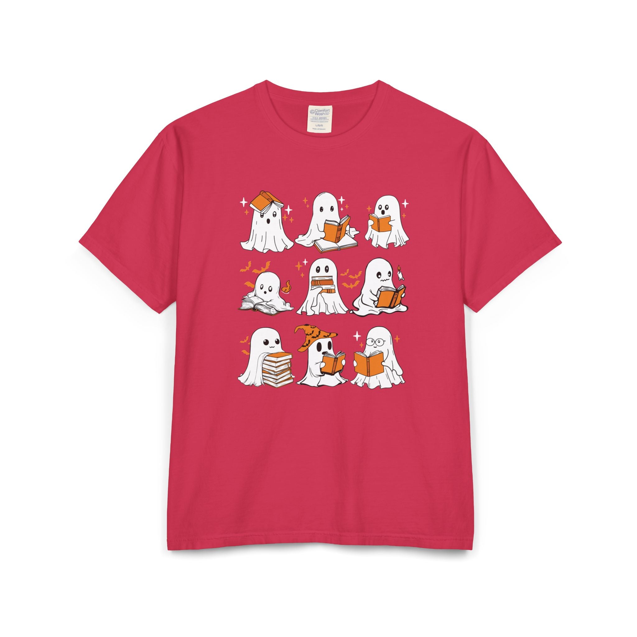 Comfort Colors T-shirt, Halloween Ghost Book Club T-Shirt, Cute Reading Ghosts Halloween T-shirt