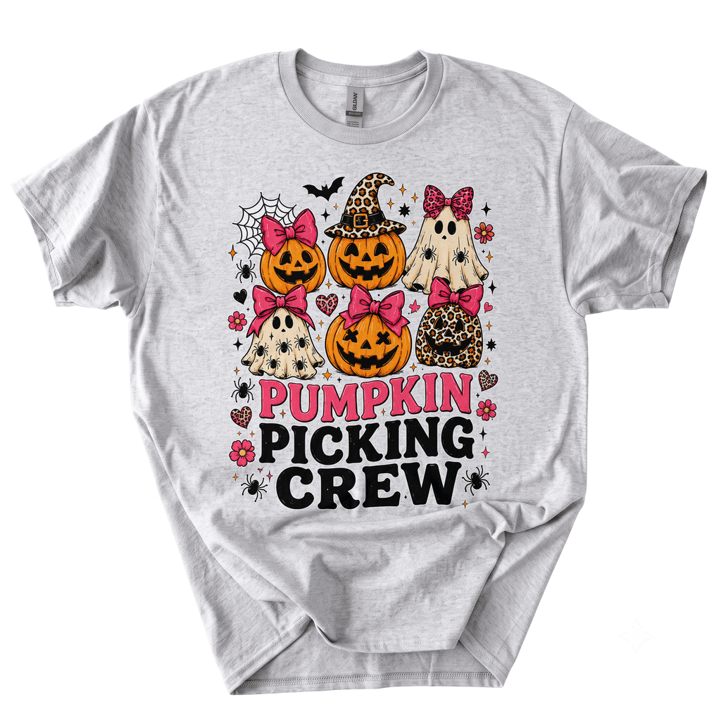 Pumpkin Picking Crew Halloween Family Matching T-Shirt-U9FS