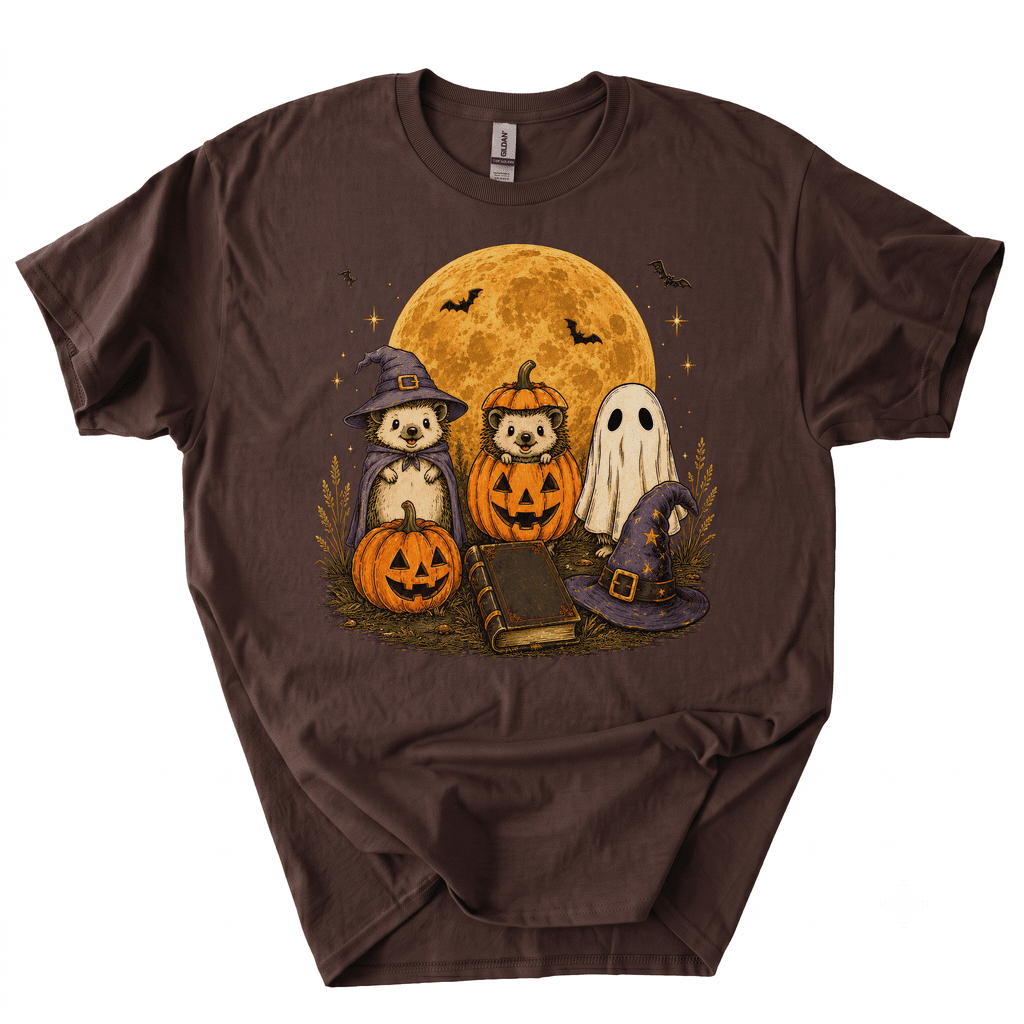 Spooky Ghost Hedgehog Lover Pumpkin Halloween T-Shirt-Z3V9