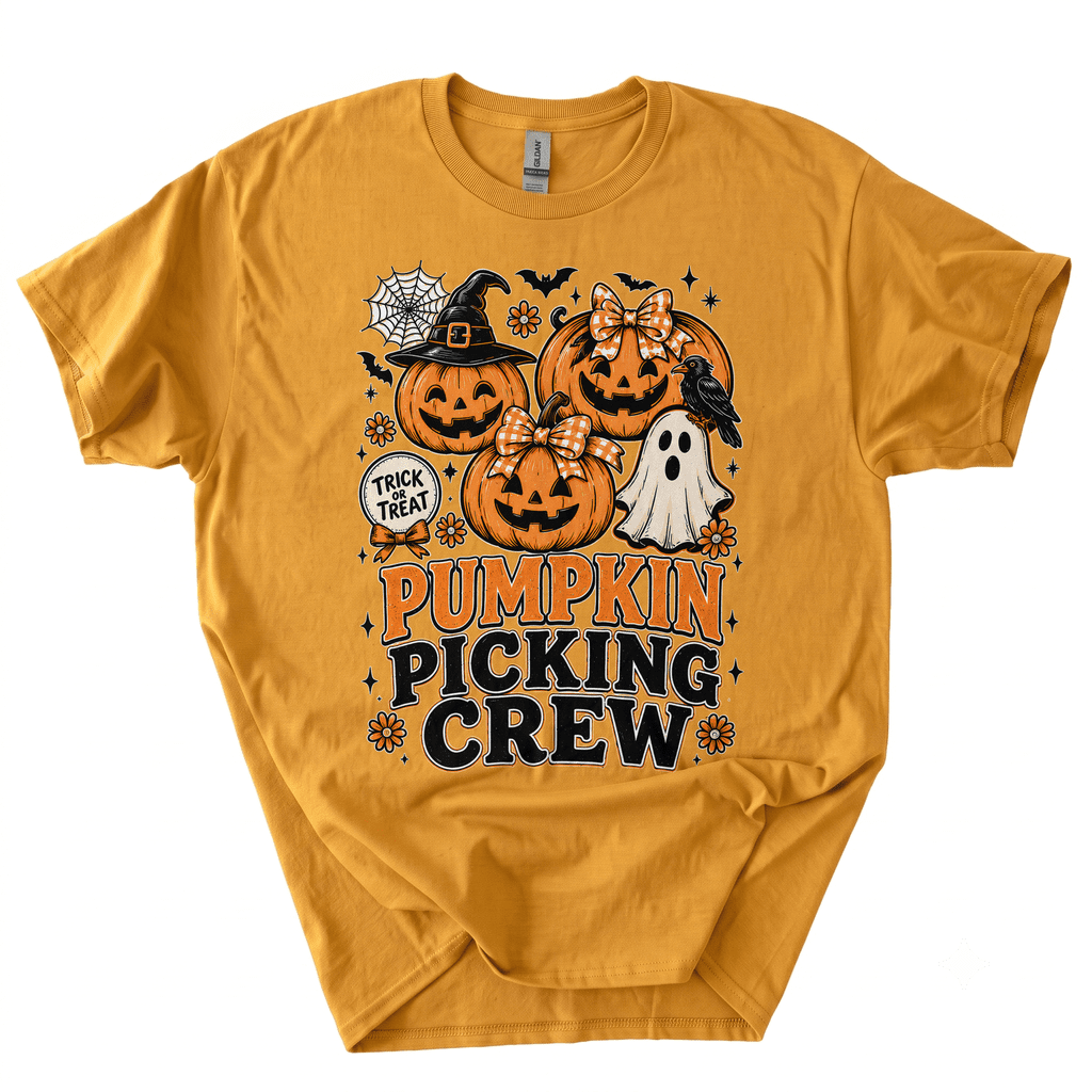 Pumpkin Picking Crew Halloween Family Matching T-Shirt-HFAC