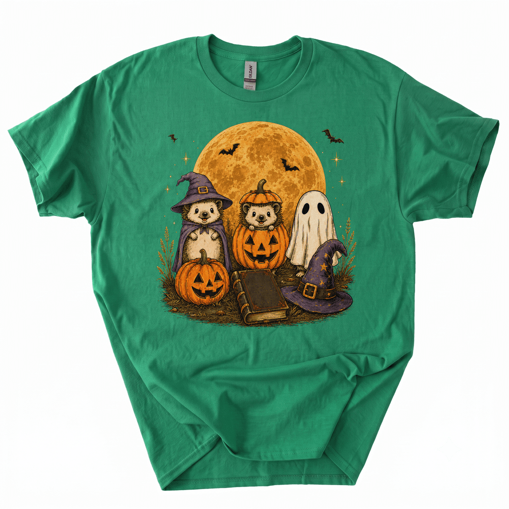 Spooky Ghost Hedgehog Lover Pumpkin Halloween T-Shirt-Z3V9