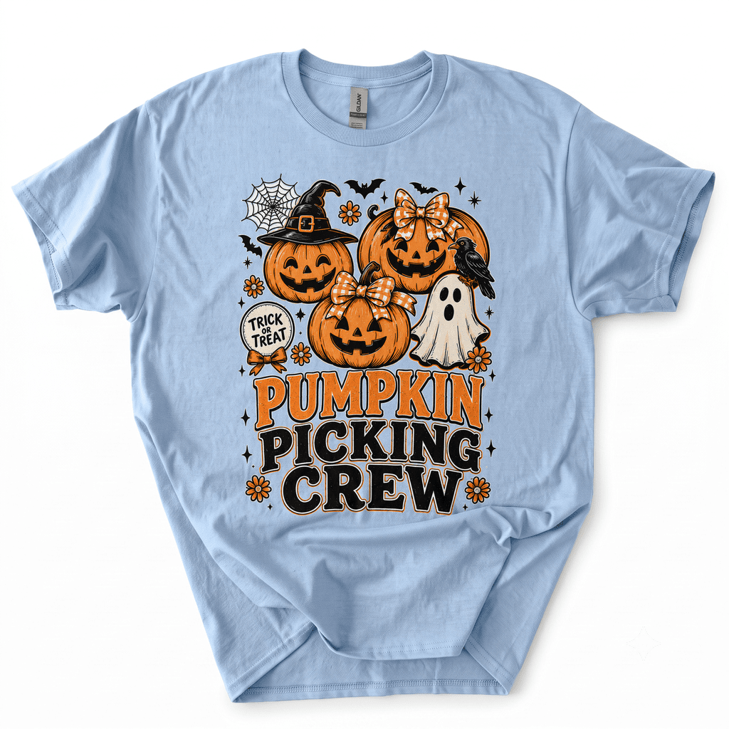 Pumpkin Picking Crew Halloween Family Matching T-Shirt-HFAC