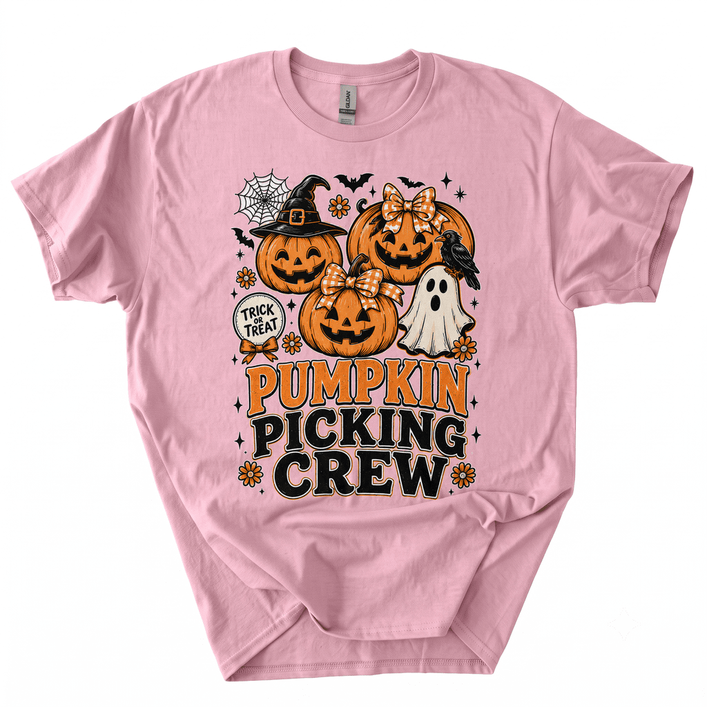 Pumpkin Picking Crew Halloween Family Matching T-Shirt-HFAC