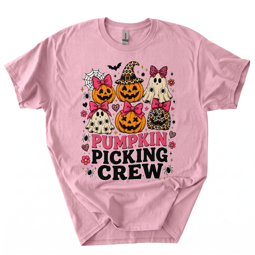 Pumpkin Picking Crew Halloween Family Matching T-Shirt-U9FS