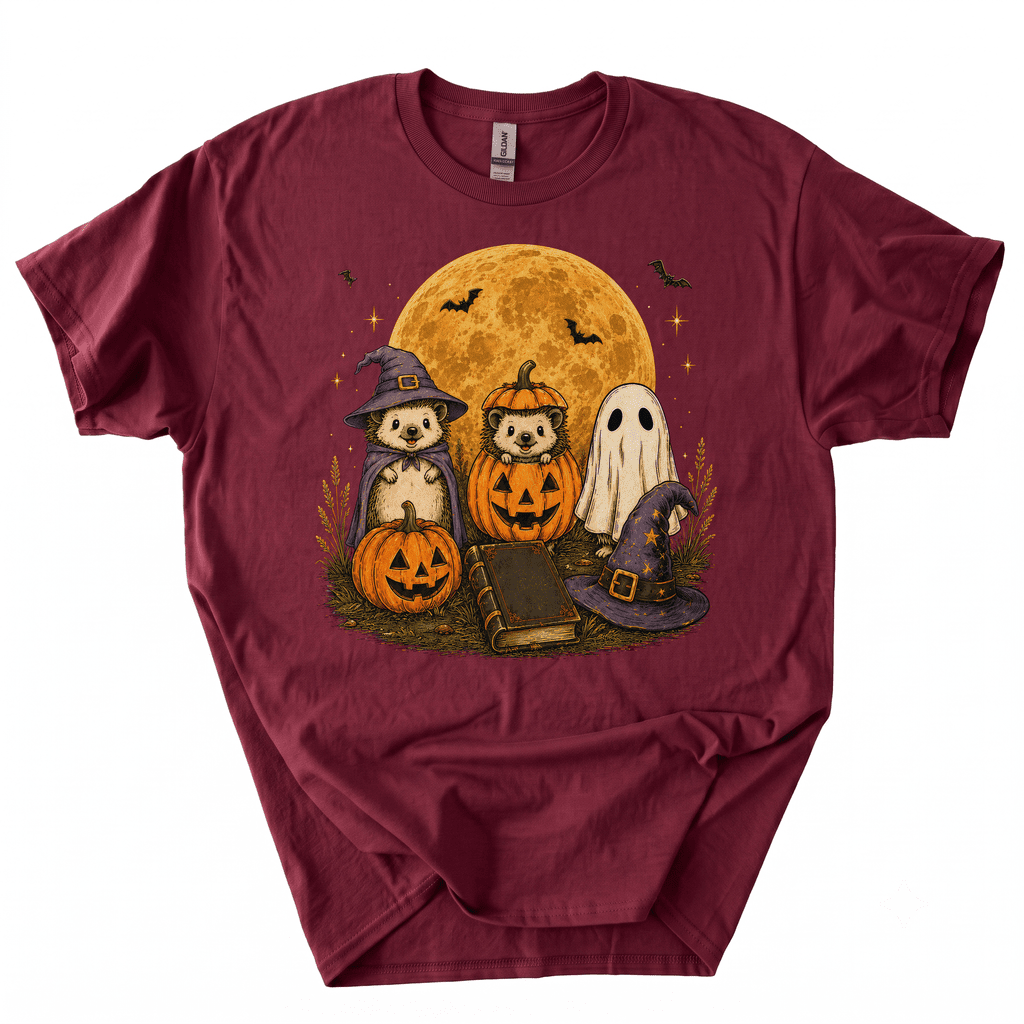 Spooky Ghost Hedgehog Lover Pumpkin Halloween T-Shirt-Z3V9