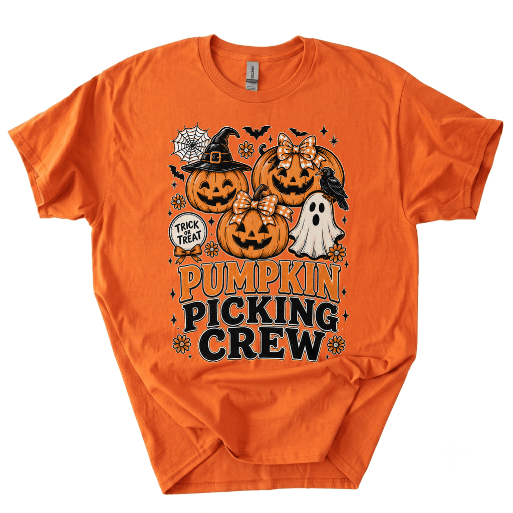Pumpkin Picking Crew Halloween Family Matching T-Shirt-HFAC