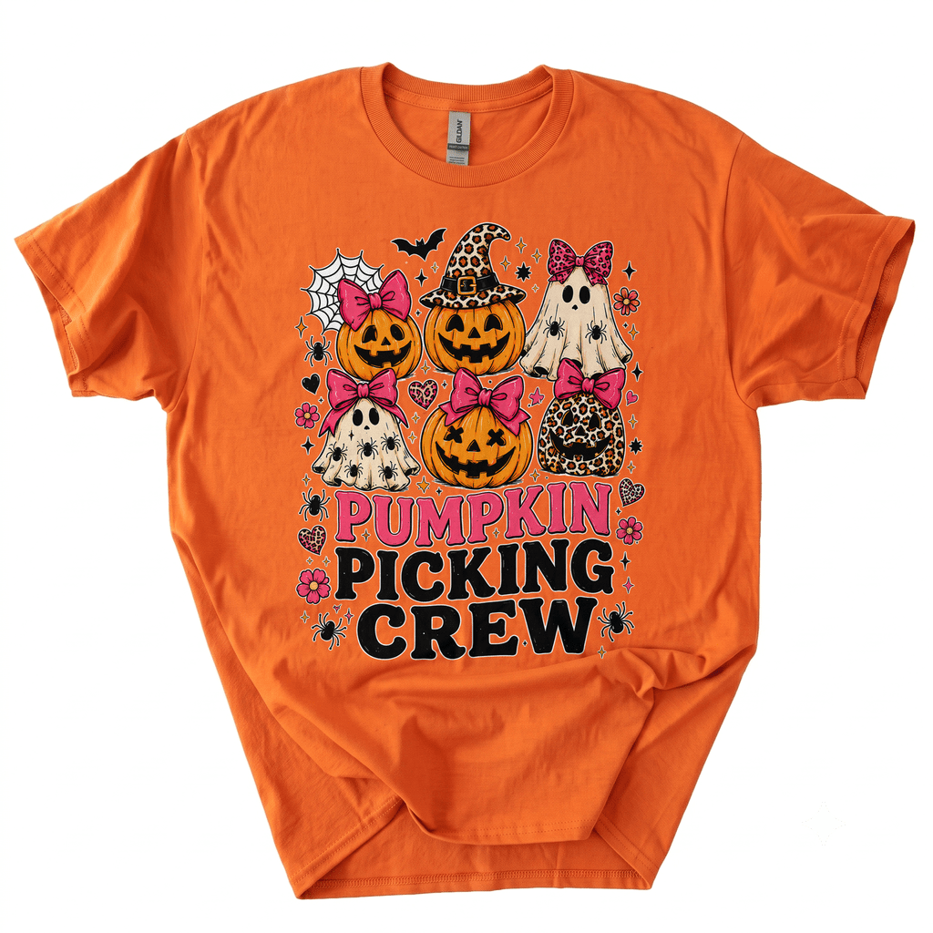 Pumpkin Picking Crew Halloween Family Matching T-Shirt-U9FS