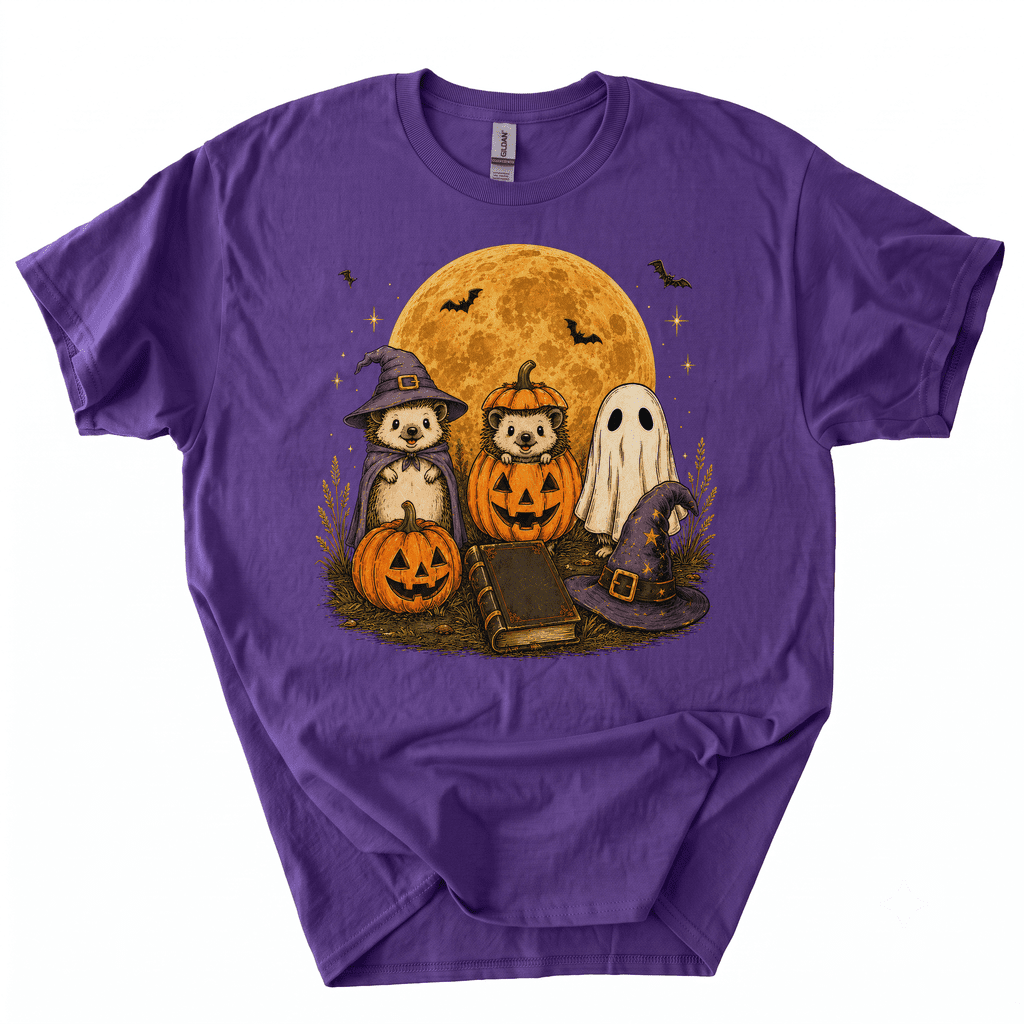 Spooky Ghost Hedgehog Lover Pumpkin Halloween T-Shirt-Z3V9