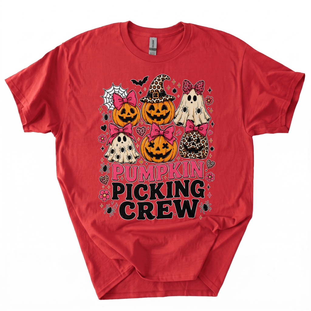 Pumpkin Picking Crew Halloween Family Matching T-Shirt-U9FS