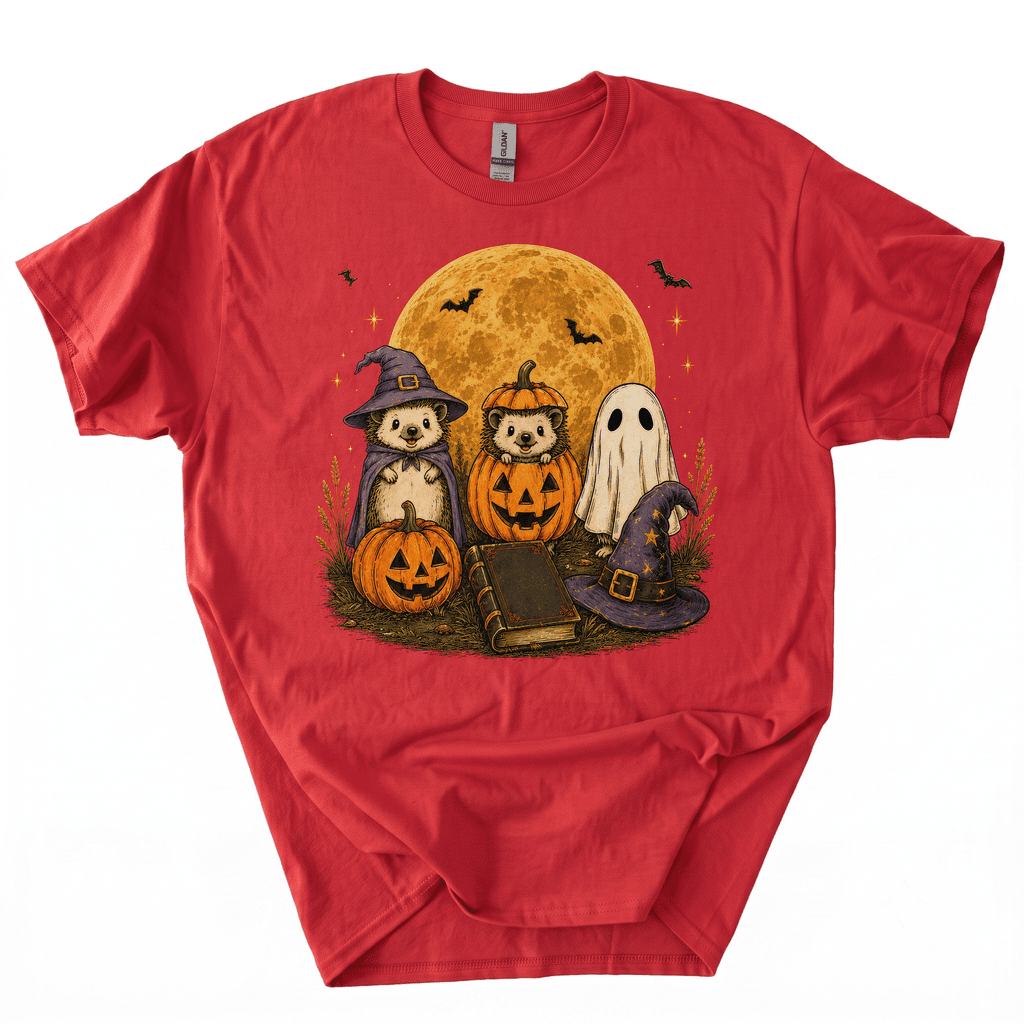 Spooky Ghost Hedgehog Lover Pumpkin Halloween T-Shirt-Z3V9