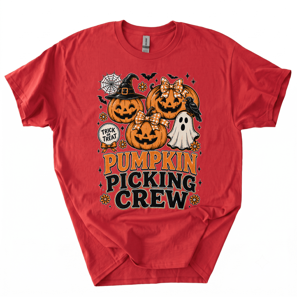 Pumpkin Picking Crew Halloween Family Matching T-Shirt-HFAC
