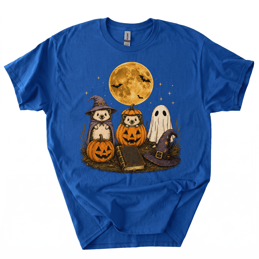 Spooky Ghost Hedgehog Lover Pumpkin Halloween T-Shirt-B4BO