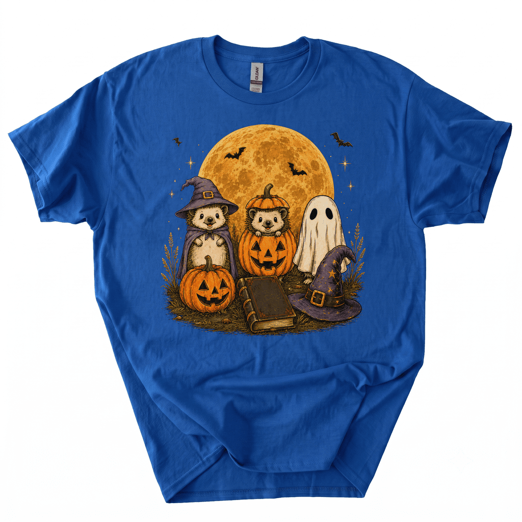 Spooky Ghost Hedgehog Lover Pumpkin Halloween T-Shirt-Z3V9