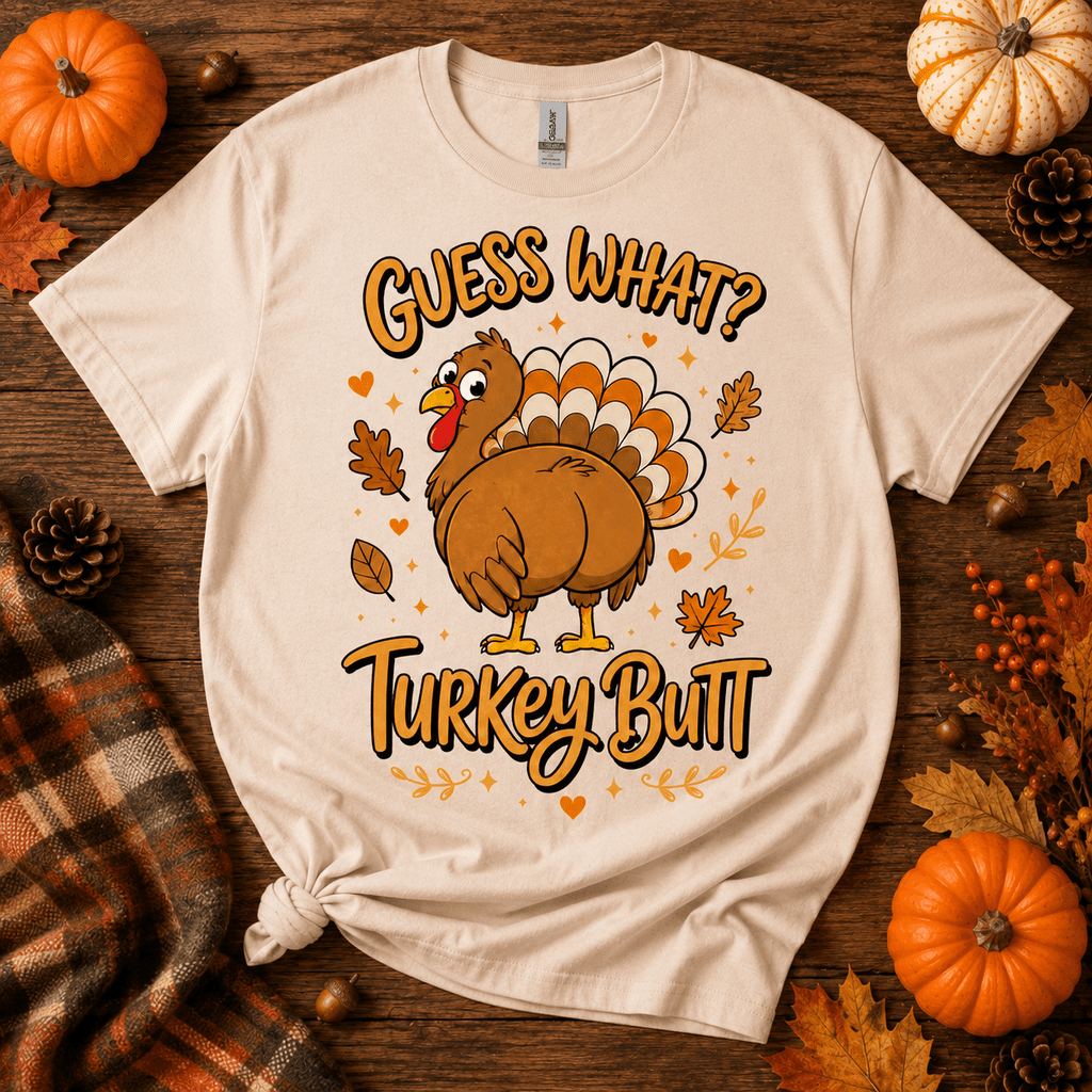 Funny Thanksgiving Guess What Turkey Butt T-Shirt-GB0N