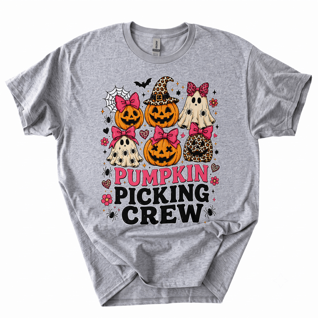 Pumpkin Picking Crew Halloween Family Matching T-Shirt-U9FS